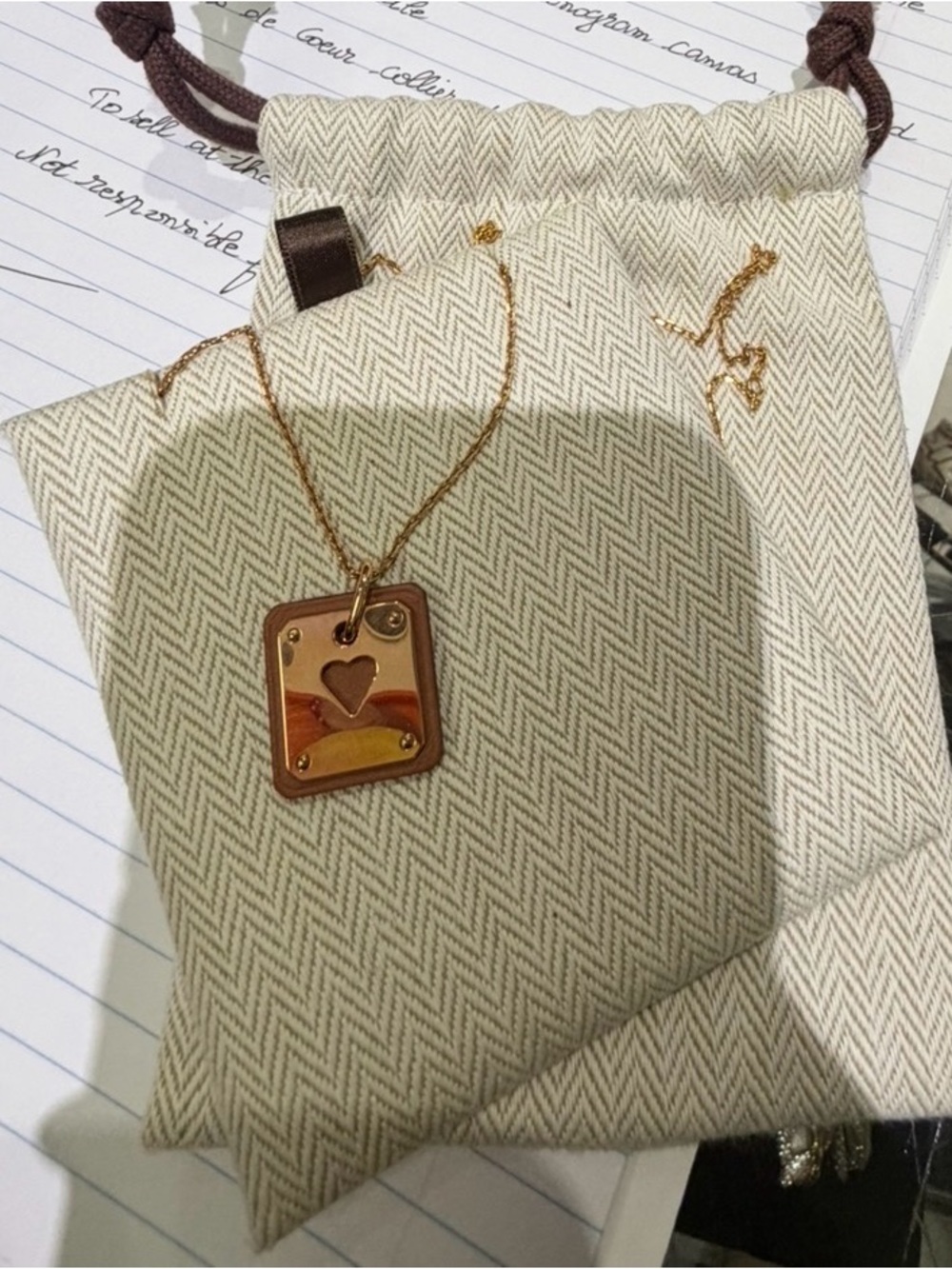 Hermes RoseGold As de Coeur- Heart Tag Necklace